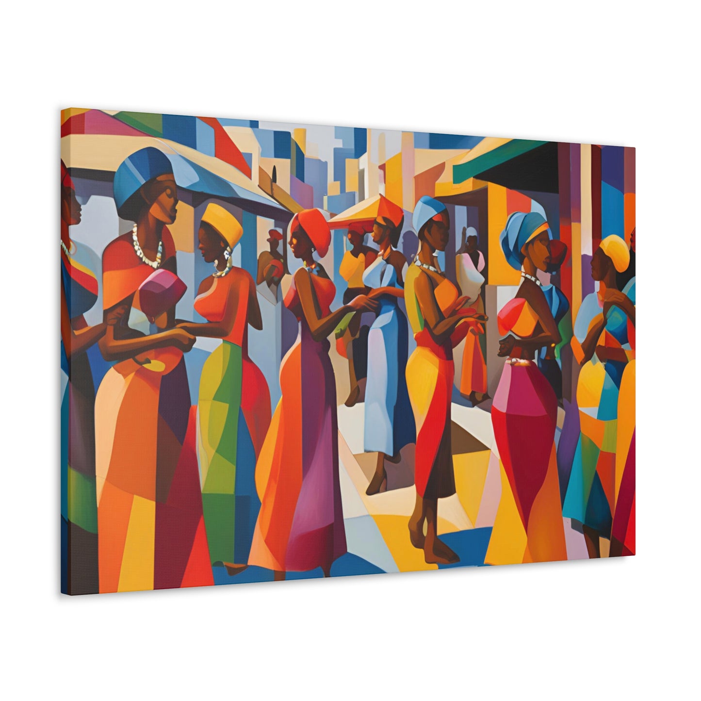 "Town" African Culture Canvas Art, Wall Decor, African Art Print, Home Decor