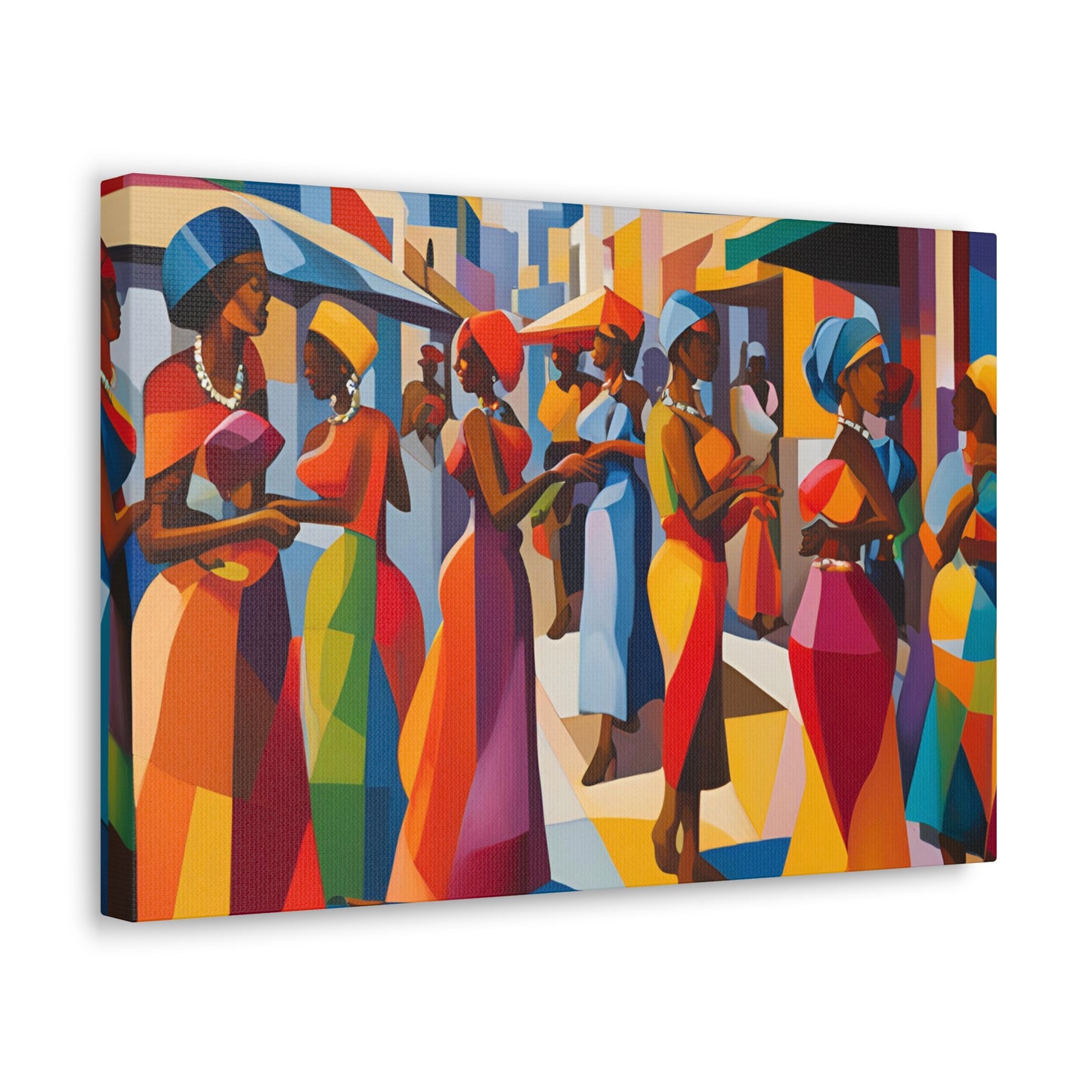 "Town" African Culture Canvas Art, Wall Decor, African Art Print, Home Decor