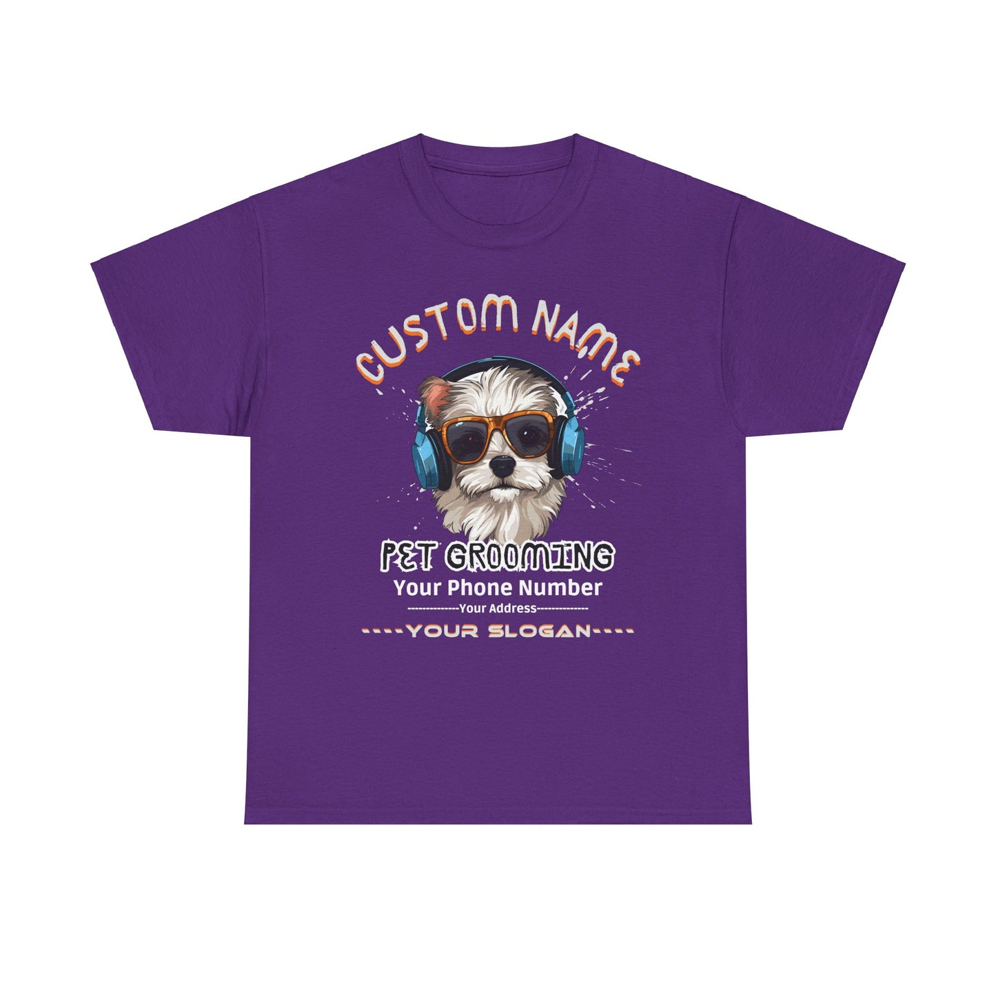 Pet Groomer Personalized T-Shirt, Customizable Business Promotion Shirt, Name Phone Address Slogan, Small Business Marketing Apparel