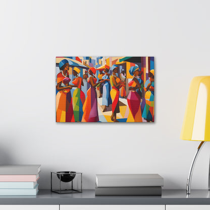 "Town" African Culture Canvas Art, Wall Decor, African Art Print, Home Decor