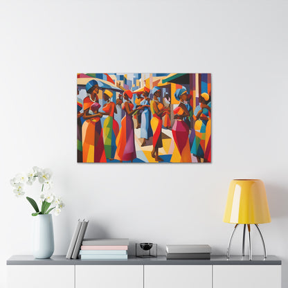 "Town" African Culture Canvas Art, Wall Decor, African Art Print, Home Decor