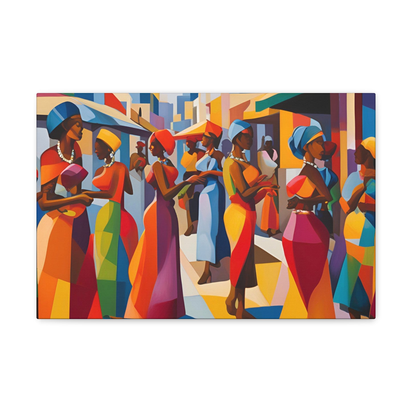 "Town" African Culture Canvas Art, Wall Decor, African Art Print, Home Decor