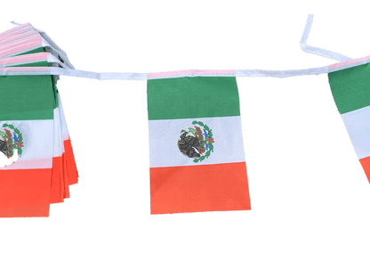 Banderas mexicanas, paquete de 20 banderines de cuerda de 14 x 21 cm para festivales, fiestas y festividades, suministros para fiestas con banderas mexicanas - NY GIftcraft