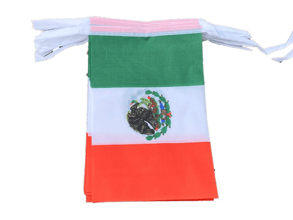 Banderas mexicanas, paquete de 20 banderines de cuerda de 14 x 21 cm para festivales, fiestas y festividades, suministros para fiestas con banderas mexicanas - NY GIftcraft