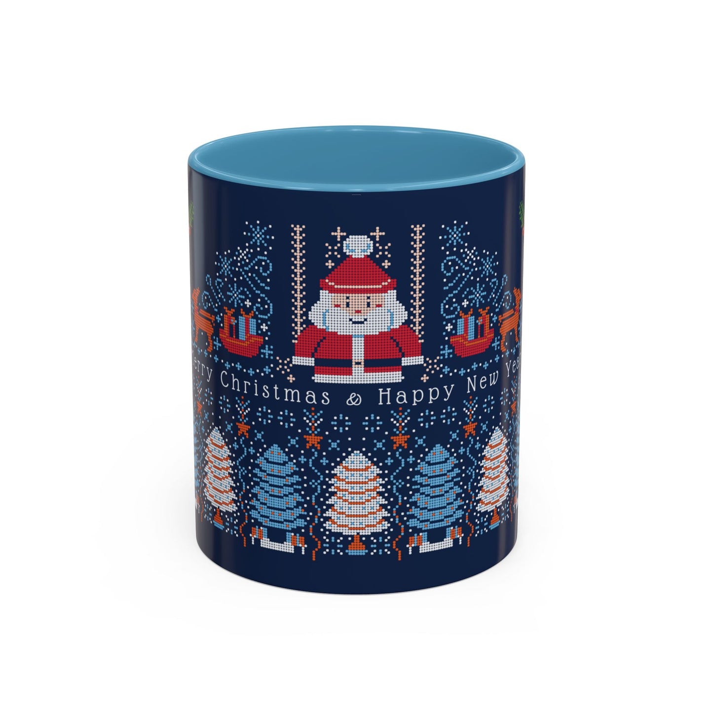 Blue - hued Christmas ceramic Coffee Mug (11, 15oz) - NY GIftcraft