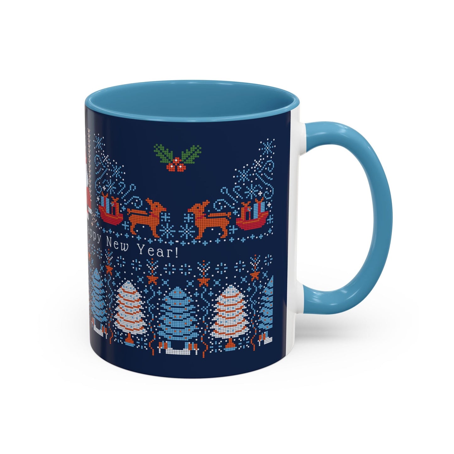 Blue - hued Christmas ceramic Coffee Mug (11, 15oz) - NY GIftcraft