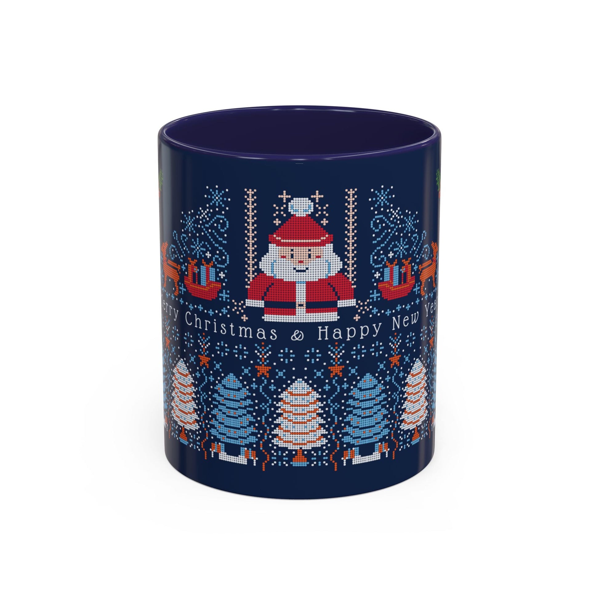 Blue - hued Christmas ceramic Coffee Mug (11, 15oz) - NY GIftcraft