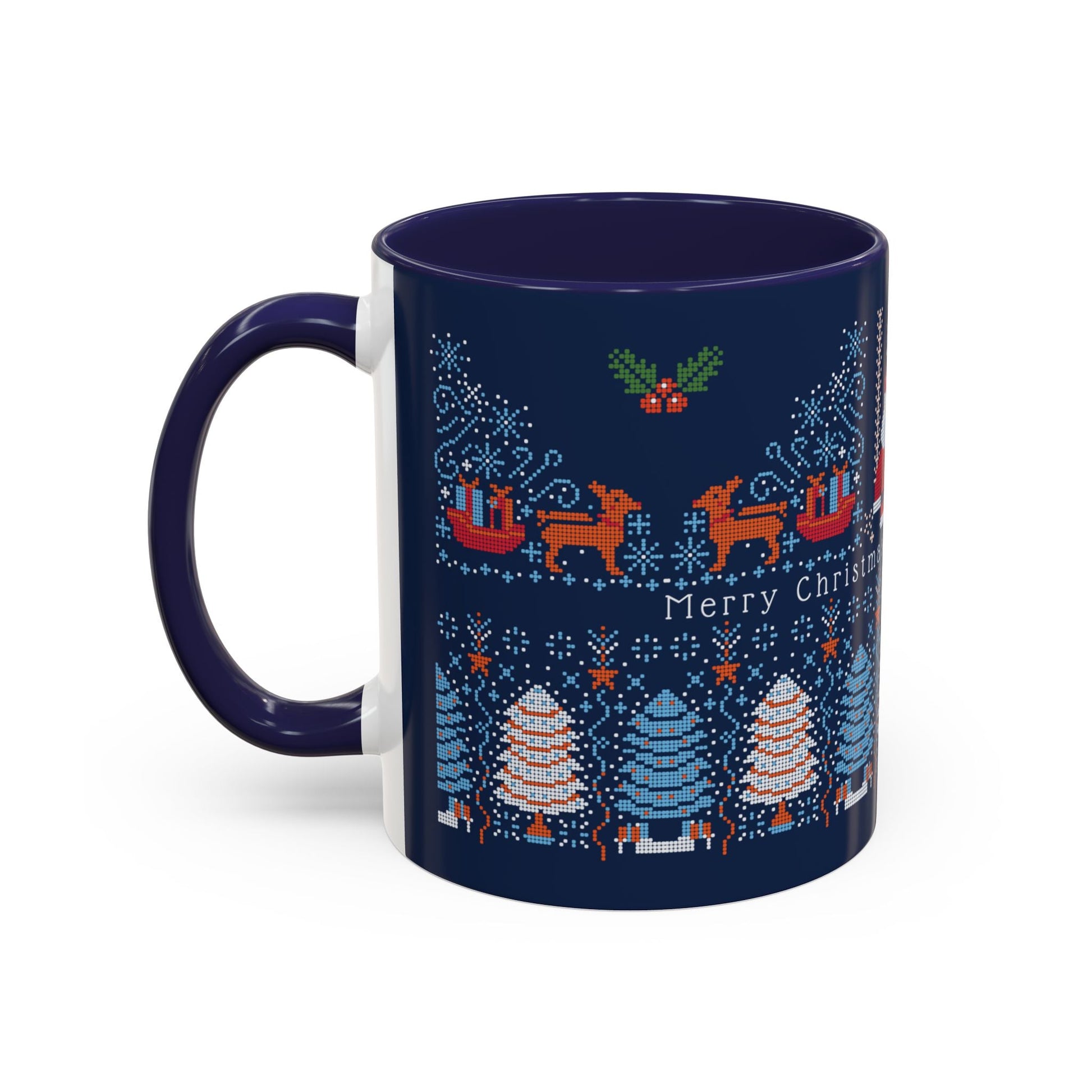 Blue - hued Christmas ceramic Coffee Mug (11, 15oz) - NY GIftcraft