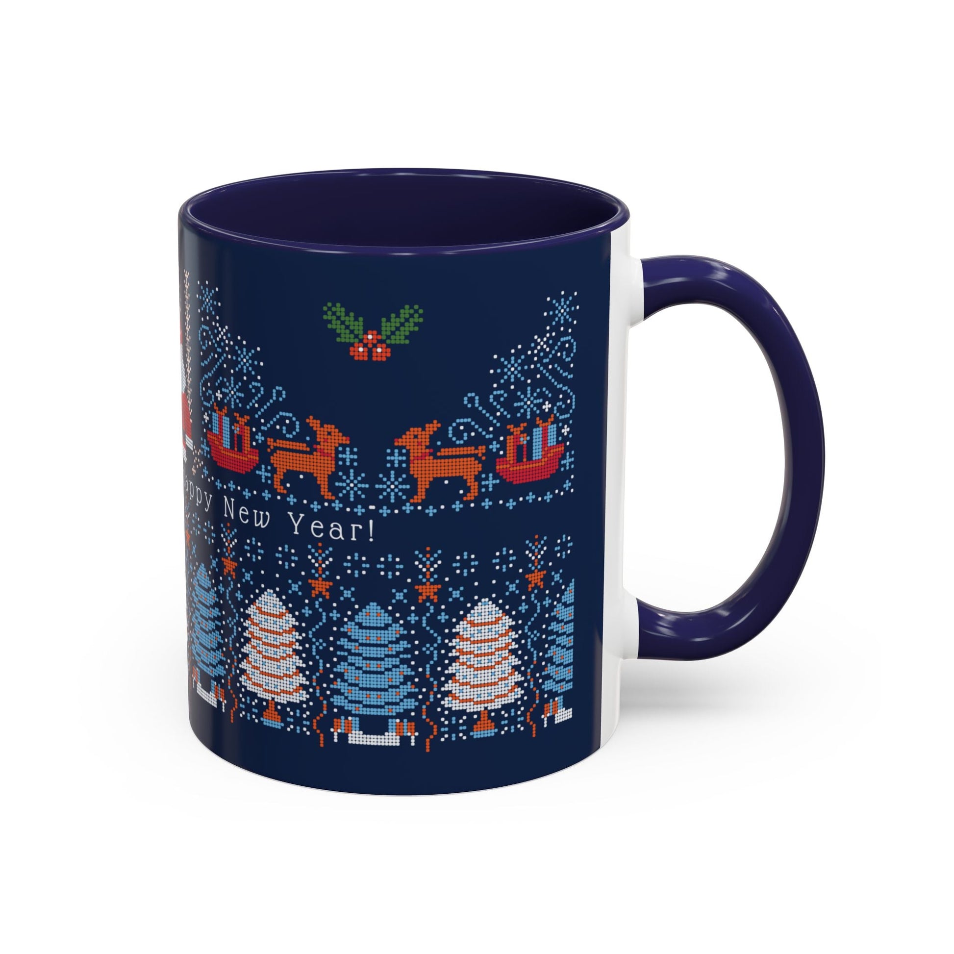 Blue - hued Christmas ceramic Coffee Mug (11, 15oz) - NY GIftcraft