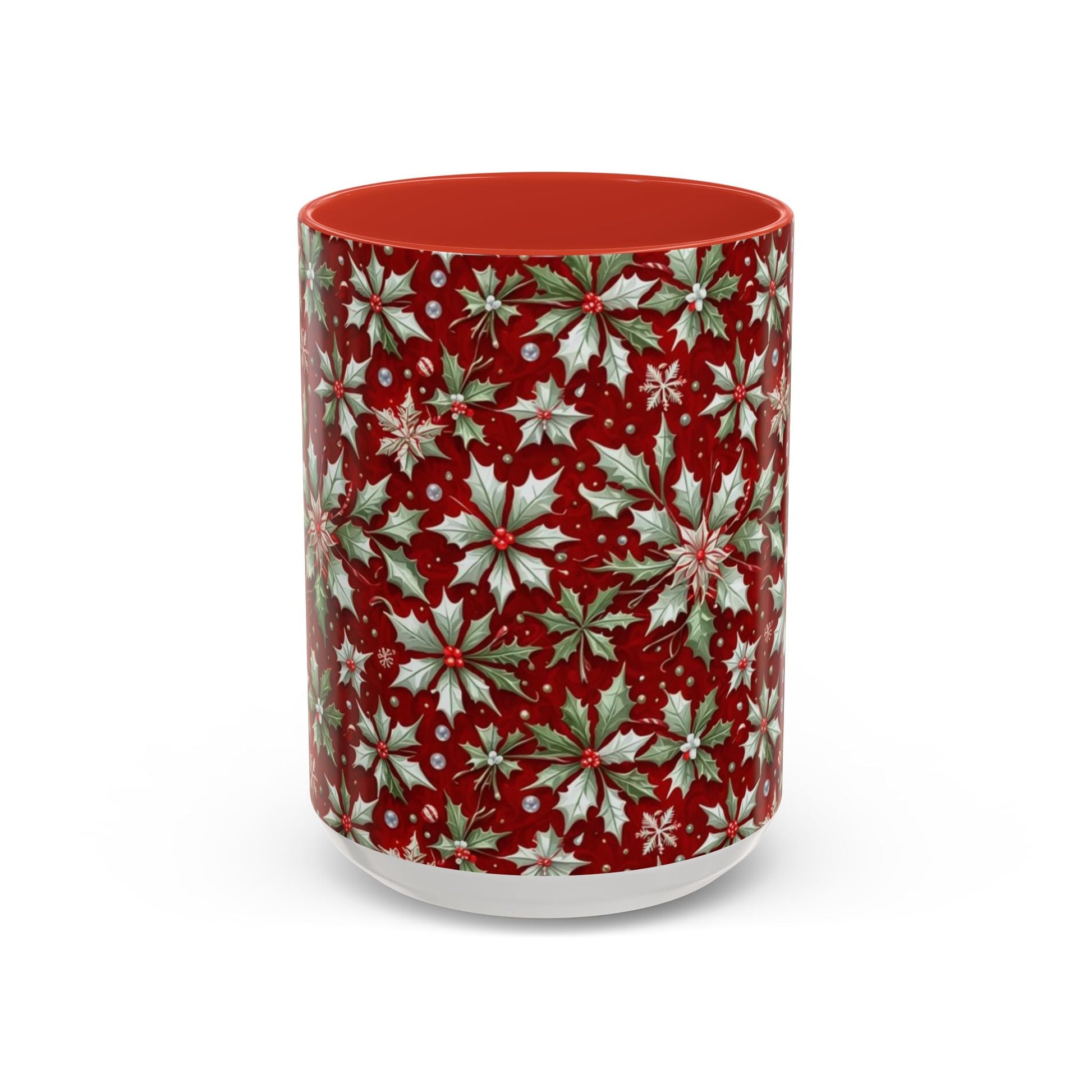 Christmas Poinsettia Ceramic Coffee Mug | Two Sizes 11oz, 15oz. - NY GIftcraft