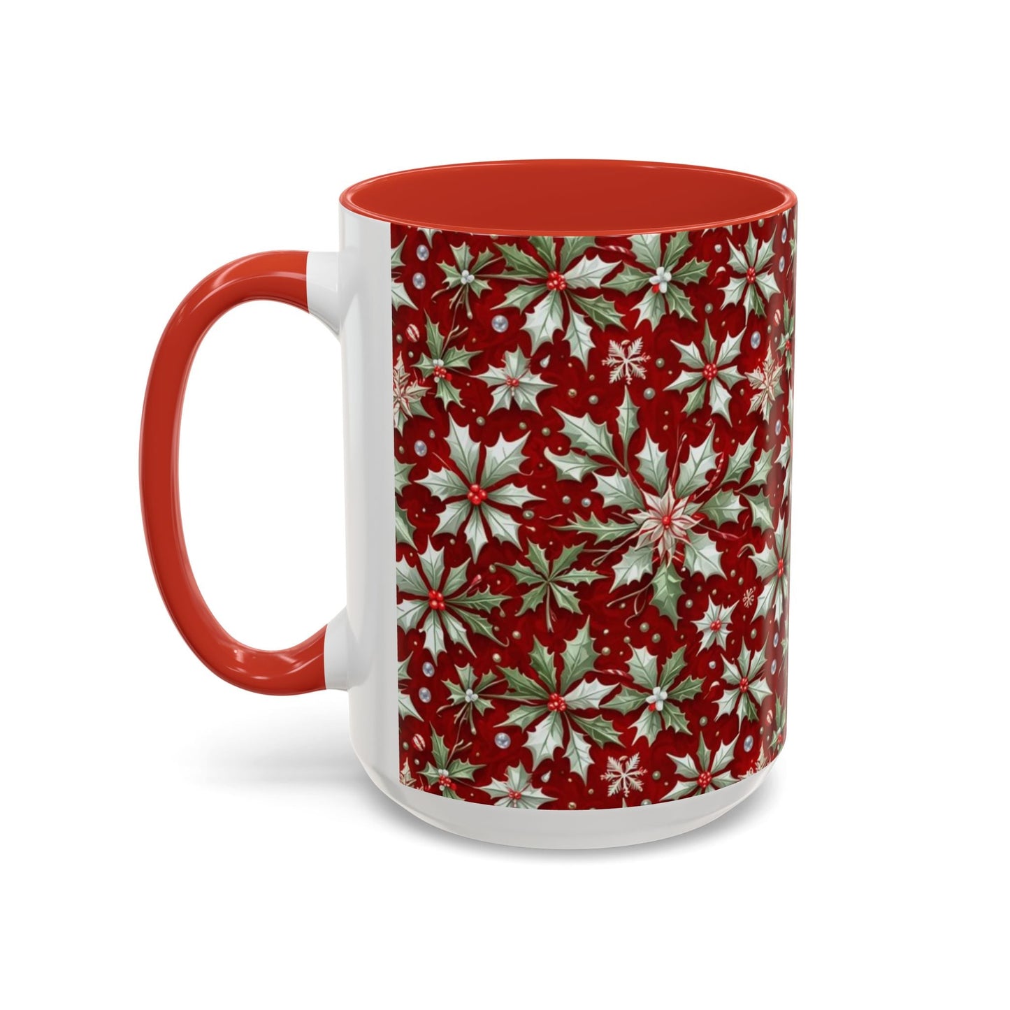 Christmas Poinsettia Ceramic Coffee Mug | Two Sizes 11oz, 15oz. - NY GIftcraft