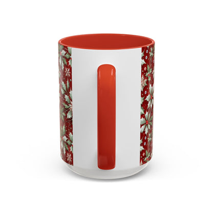 Christmas Poinsettia Ceramic Coffee Mug | Two Sizes 11oz, 15oz. - NY GIftcraft