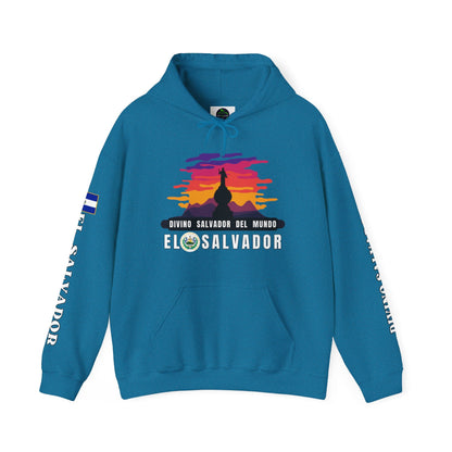 Divino Salvador del Mundo Heavy Blend Hoodie | Comfortable, relaxing and warm feeling | Large Kangaroo Pocket | El Salvador Hoodies - NY GIftcraft