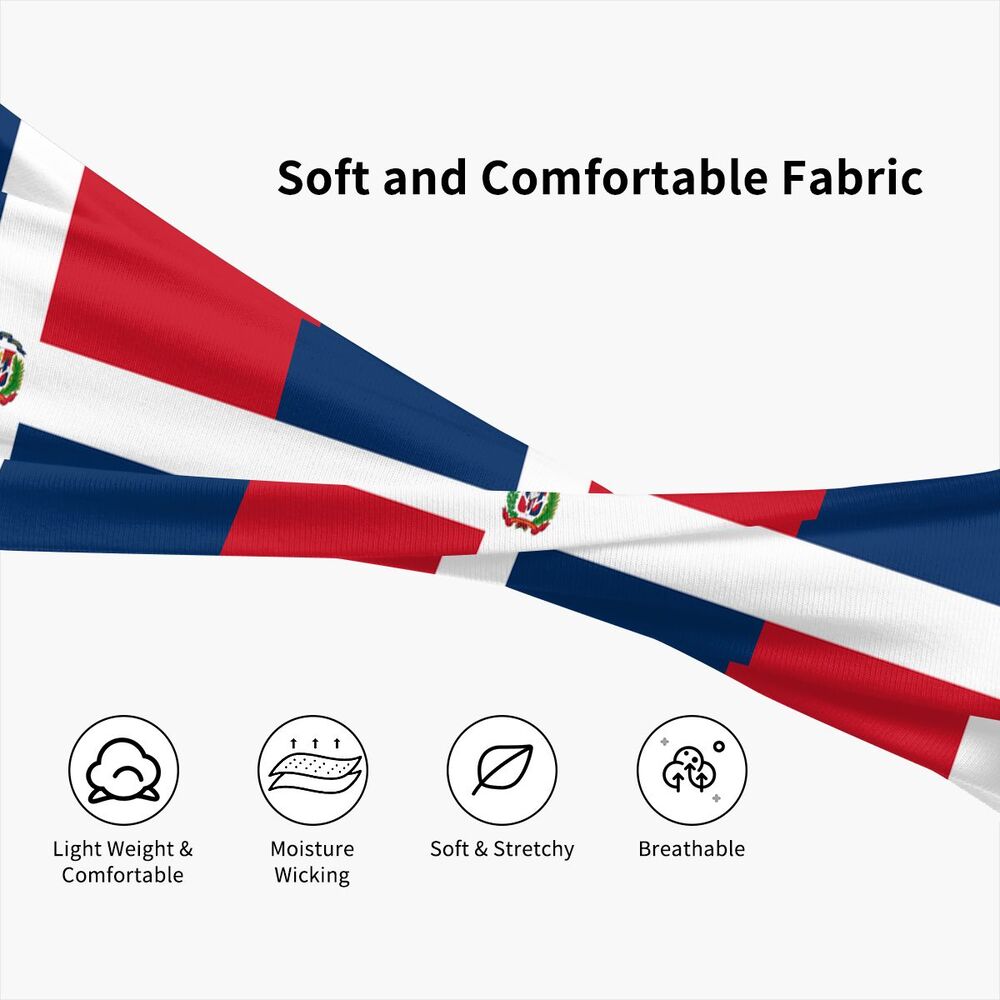 Dominican Republic Flag Yoga Headband: The Ultimate Athletic Accessory for Sweat and Hair Control. Breathe easy with our Sports Sweatband! - NY GIftcraft