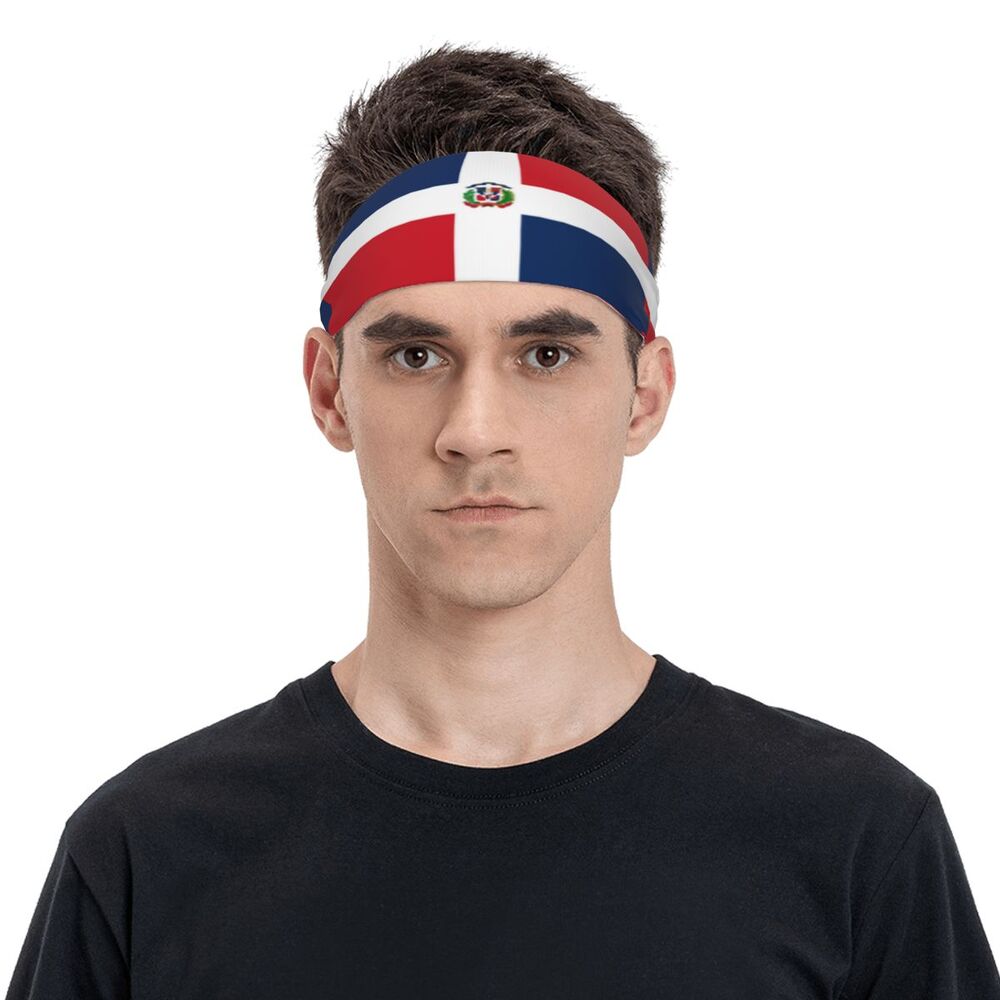 Dominican Republic Flag Yoga Headband: The Ultimate Athletic Accessory for Sweat and Hair Control. Breathe easy with our Sports Sweatband! - NY GIftcraft