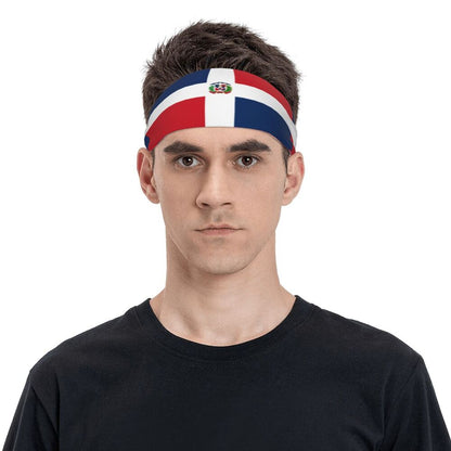 Dominican Republic Flag Yoga Headband: The Ultimate Athletic Accessory for Sweat and Hair Control. Breathe easy with our Sports Sweatband! - NY GIftcraft