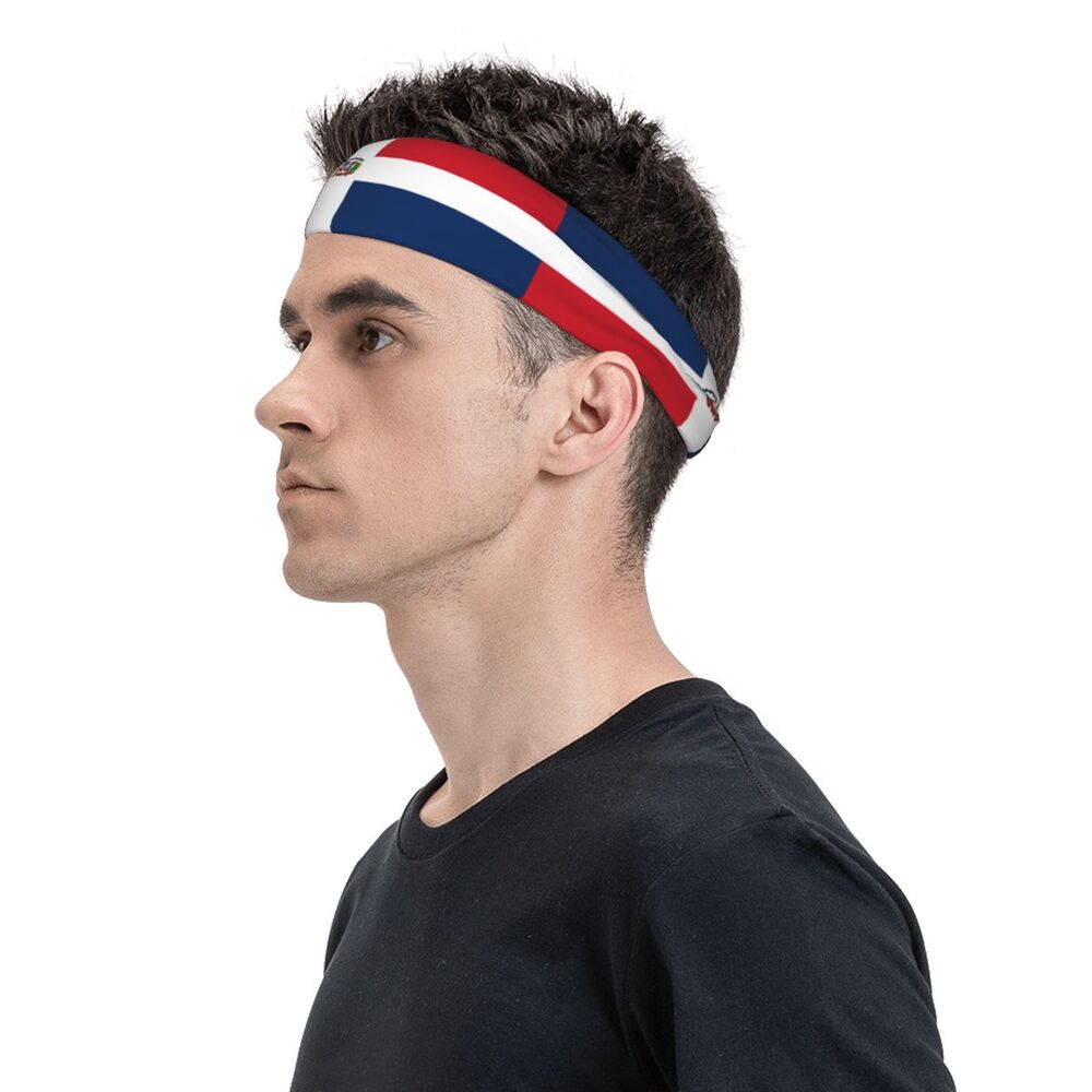 Dominican Republic Flag Yoga Headband: The Ultimate Athletic Accessory for Sweat and Hair Control. Breathe easy with our Sports Sweatband! - NY GIftcraft