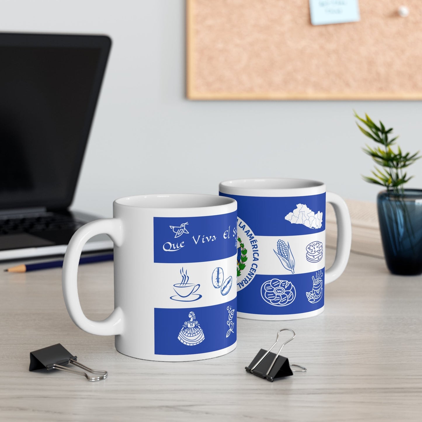 El Salvador Flag Taza 11oz | Ceramic Mug 11oz | microwave and dishwasher safe | Lead and BPA free - NY GIftcraft