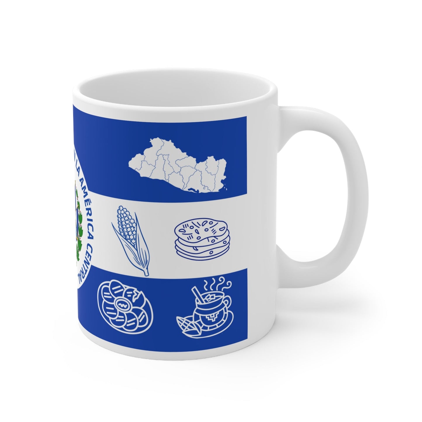 El Salvador Flag Taza 11oz | Ceramic Mug 11oz | microwave and dishwasher safe | Lead and BPA free - NY GIftcraft