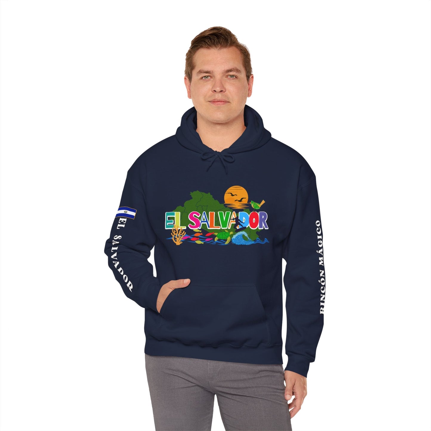 El Salvador Rincon Magico Unisex Heavy Blend Hoodie | Comfortable, relaxing and warm feeling | Large Kangaroo Pocket | El Salvador Hoodies - NY GIftcraft