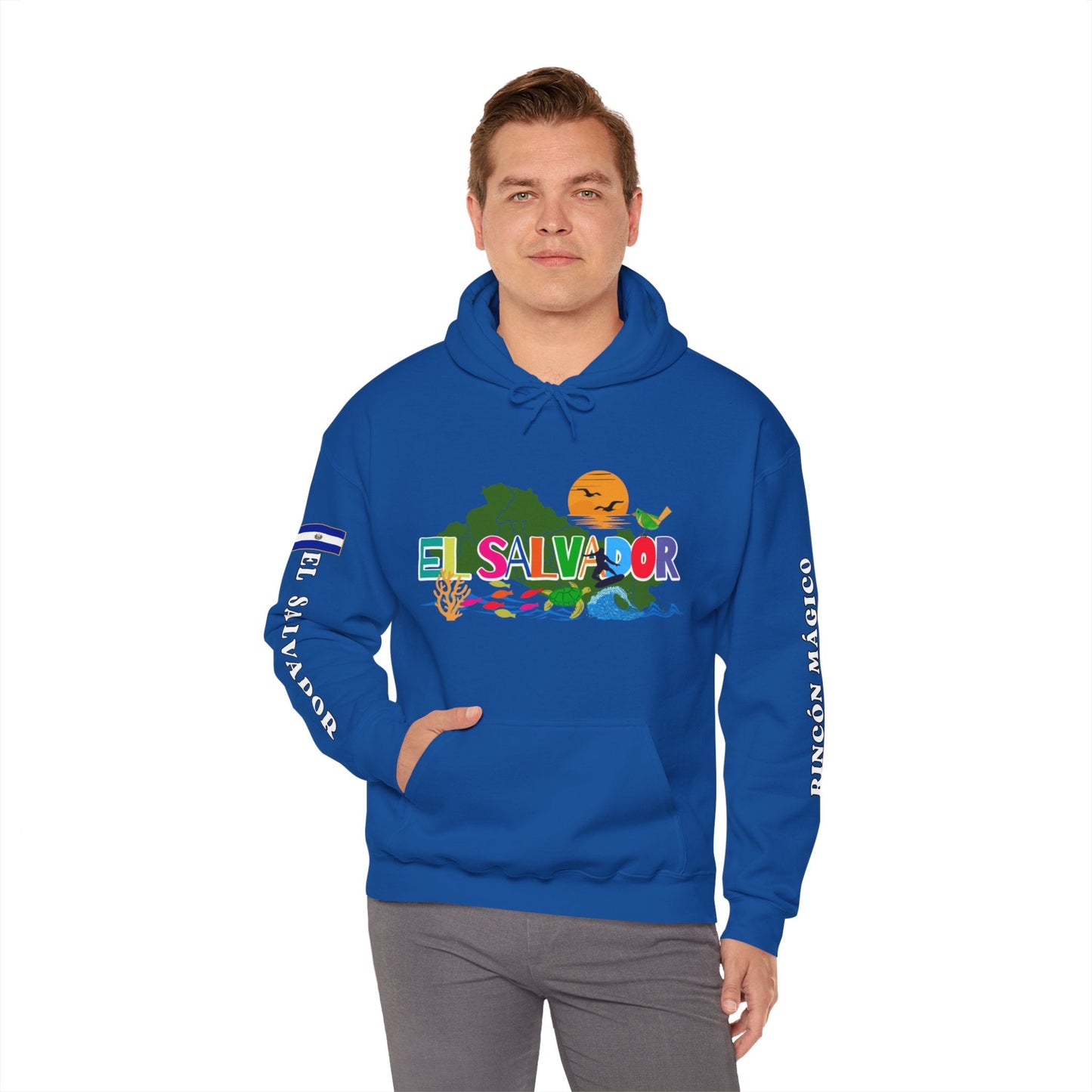 El Salvador Rincon Magico Unisex Heavy Blend Hoodie | Comfortable, relaxing and warm feeling | Large Kangaroo Pocket | El Salvador Hoodies - NY GIftcraft