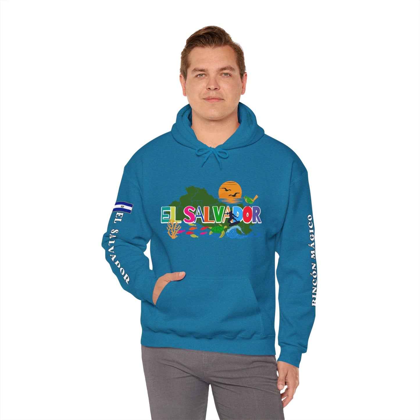 El Salvador Rincon Magico Unisex Heavy Blend Hoodie | Comfortable, relaxing and warm feeling | Large Kangaroo Pocket | El Salvador Hoodies - NY GIftcraft