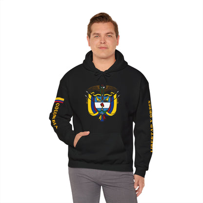 Escudo de Colombia Unisex Heavy Blend Hoodie | Comfortable, relaxing and warm feeling | Large Kangaroo Pocket | Colombia Hoodie - NY GIftcraft