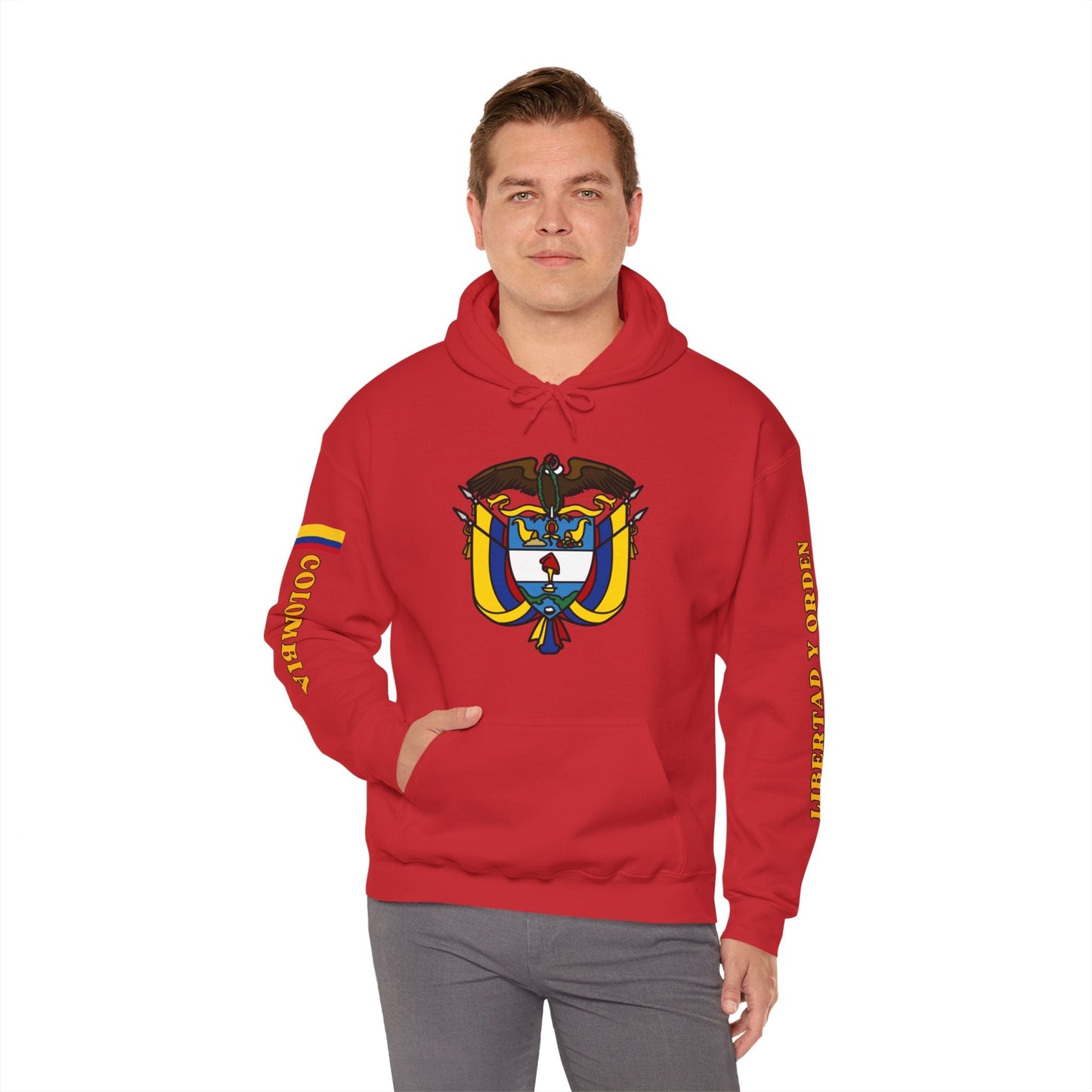 Escudo de Colombia Unisex Heavy Blend Hoodie | Comfortable, relaxing and warm feeling | Large Kangaroo Pocket | Colombia Hoodie - NY GIftcraft