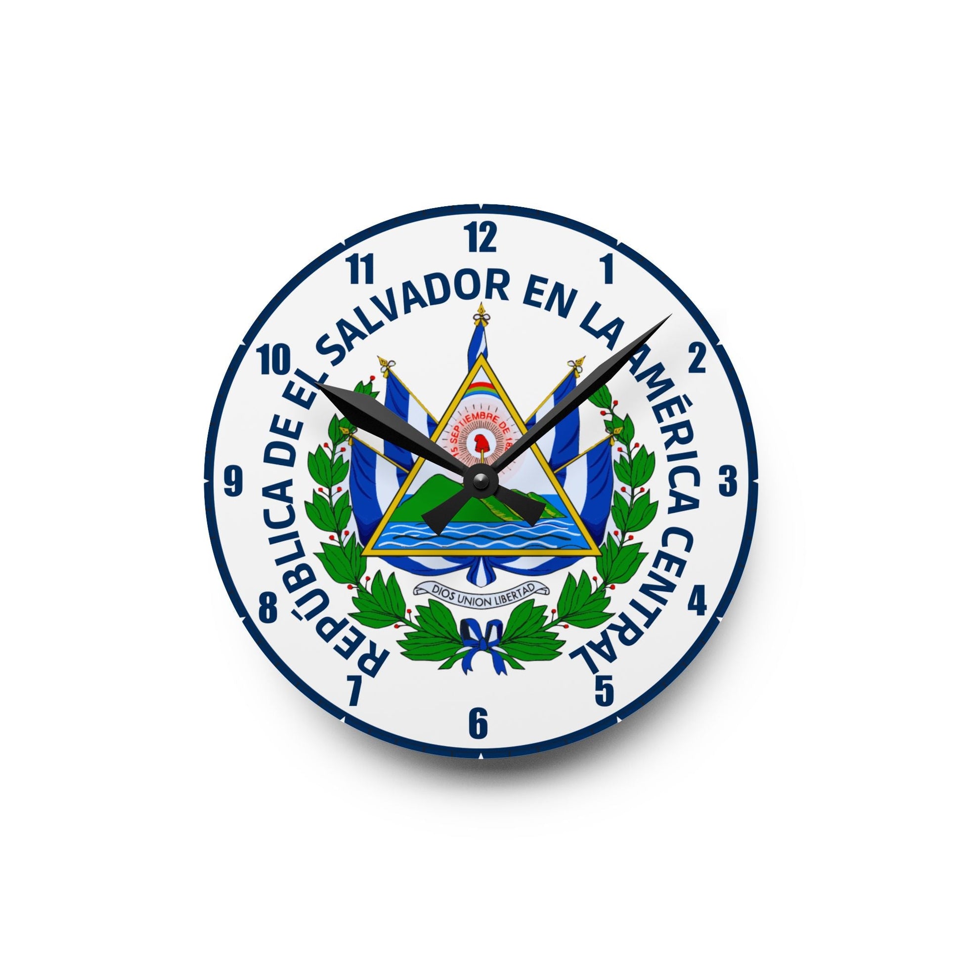 Escudo de El Salvador, Acrylic Wall Clock, Two size - NY GIftcraft