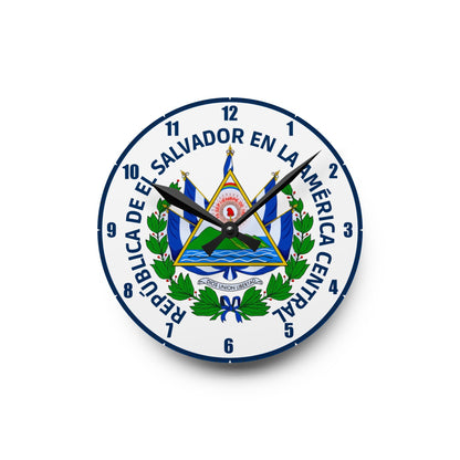 Escudo de El Salvador, Acrylic Wall Clock, Two size - NY GIftcraft