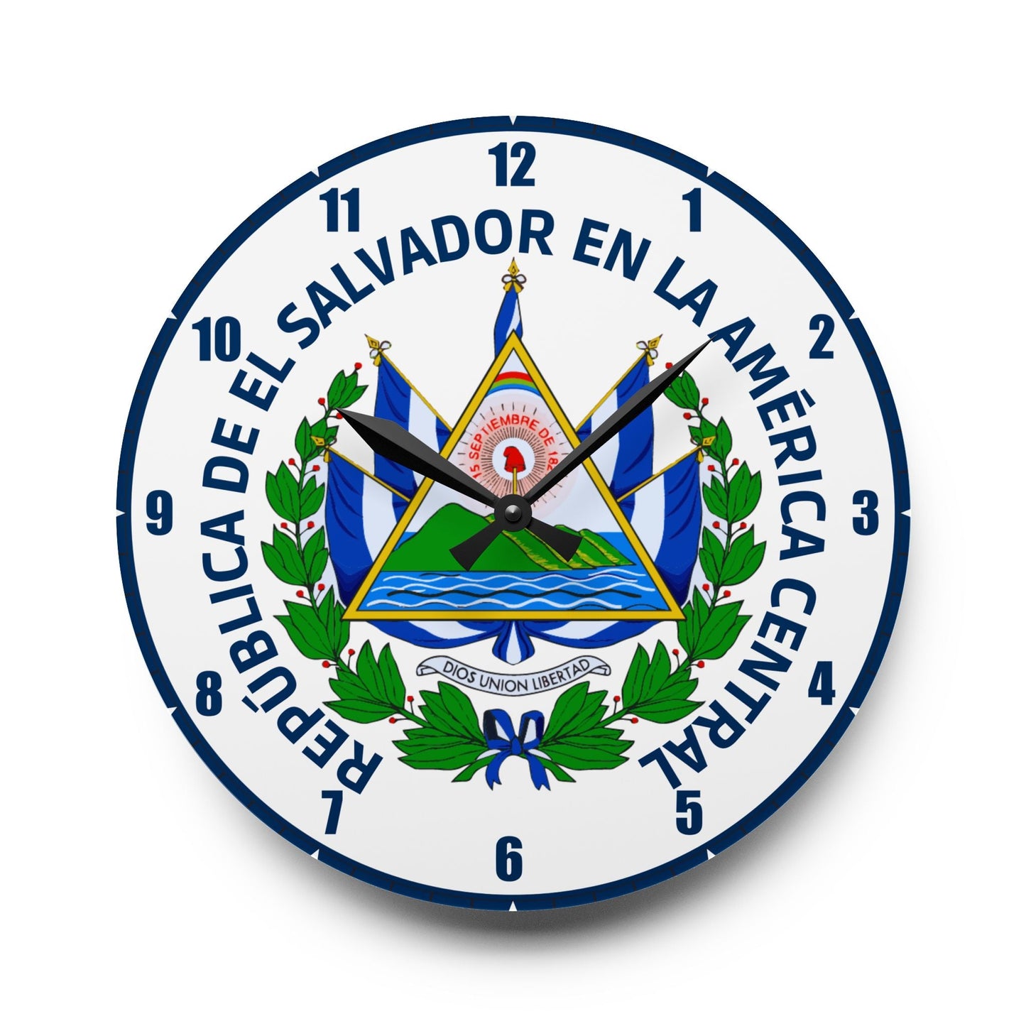 Escudo de El Salvador, Acrylic Wall Clock, Two size - NY GIftcraft