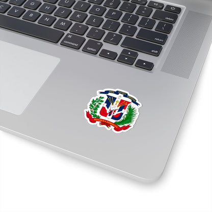 Escudo de Republica Dominicana Stickers | Available in four sizes | Glossy paper finish | Scratch - resistant surface - NY GIftcraft