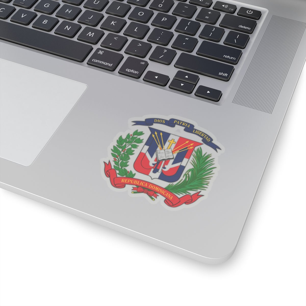 Escudo de Republica Dominicana Stickers | Available in four sizes | Glossy paper finish | Scratch - resistant surface - NY GIftcraft