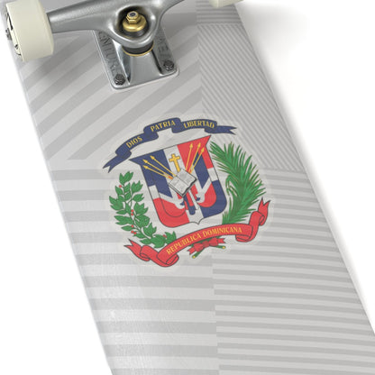 Escudo de Republica Dominicana Stickers | Available in four sizes | Glossy paper finish | Scratch - resistant surface - NY GIftcraft