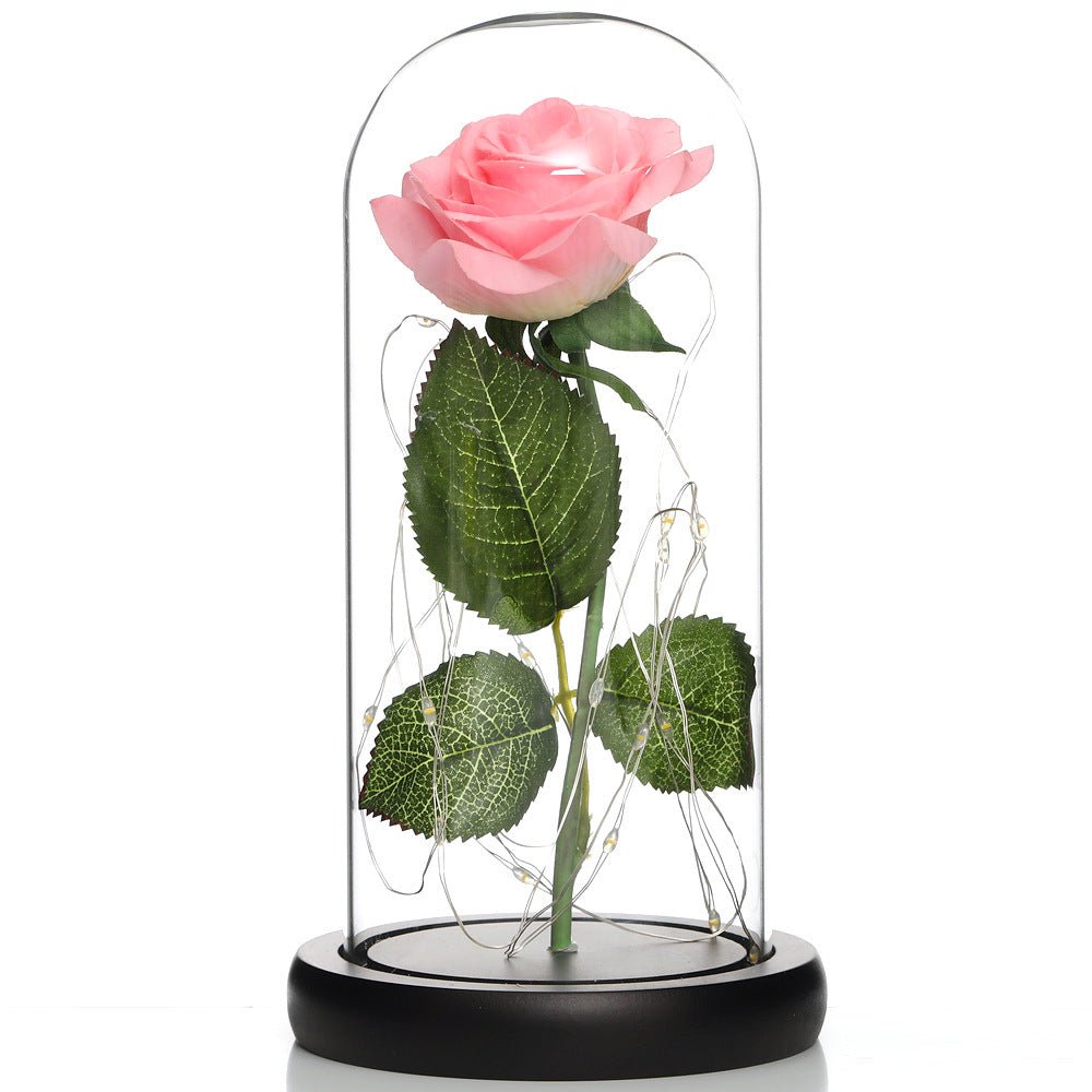 Glass Shade Rose Lamp - NY GIftcraft