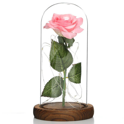 Glass Shade Rose Lamp - NY GIftcraft