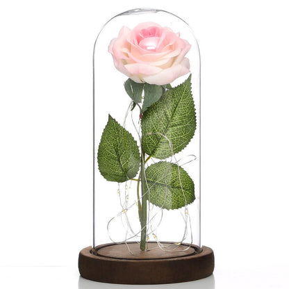 Glass Shade Rose Lamp - NY GIftcraft