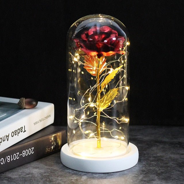 Glass Shade Rose Lamp - NY GIftcraft