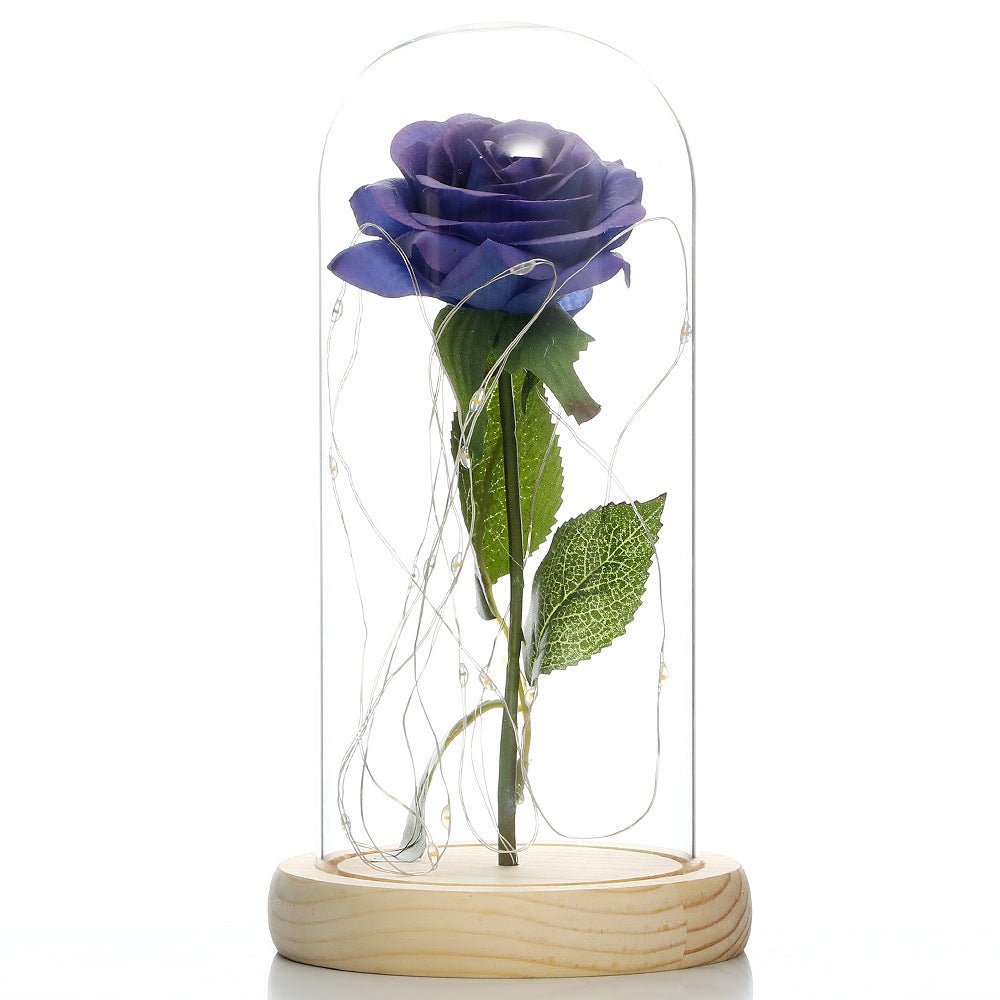 Glass Shade Rose Lamp - NY GIftcraft