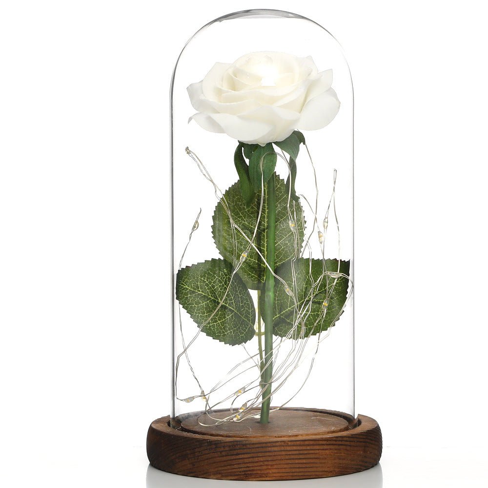 Glass Shade Rose Lamp - NY GIftcraft