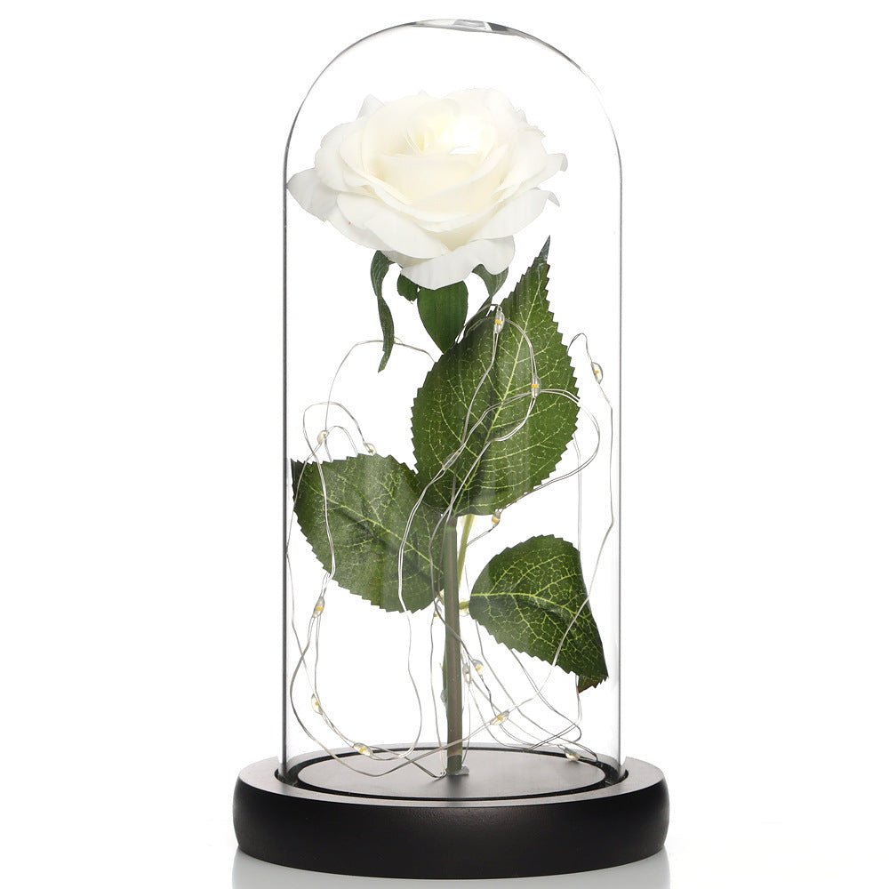 Glass Shade Rose Lamp - NY GIftcraft