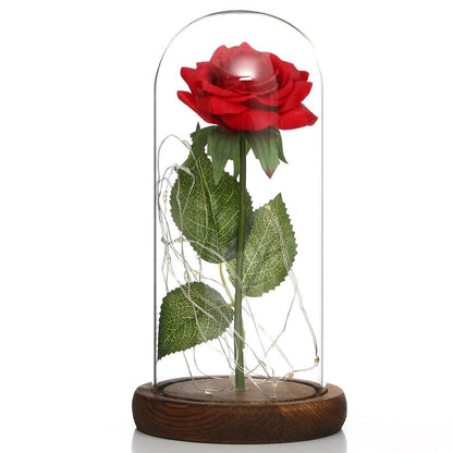 Glass Shade Rose Lamp - NY GIftcraft