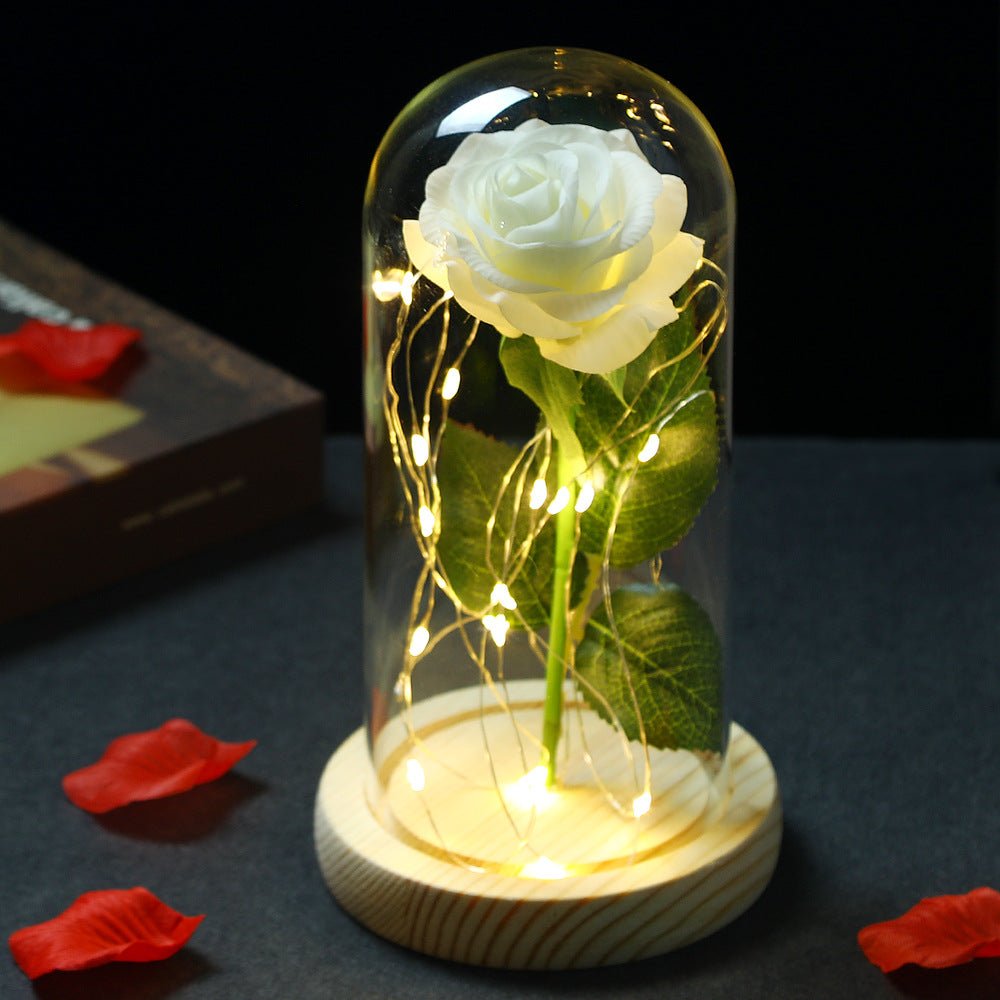 Glass Shade Rose Lamp - NY GIftcraft