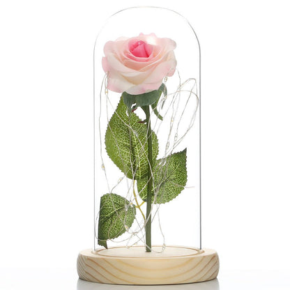 Glass Shade Rose Lamp - NY GIftcraft