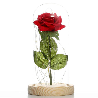 Glass Shade Rose Lamp - NY GIftcraft