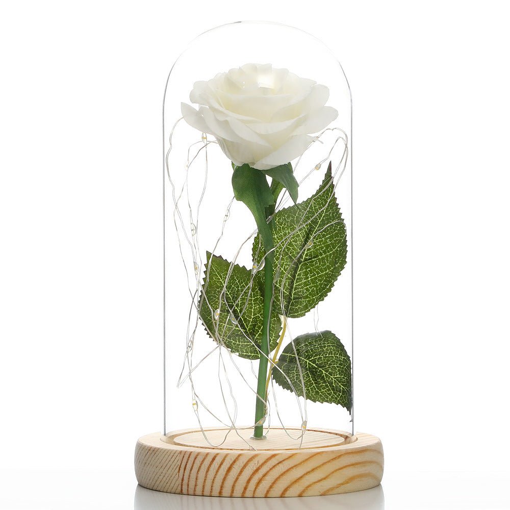 Glass Shade Rose Lamp - NY GIftcraft