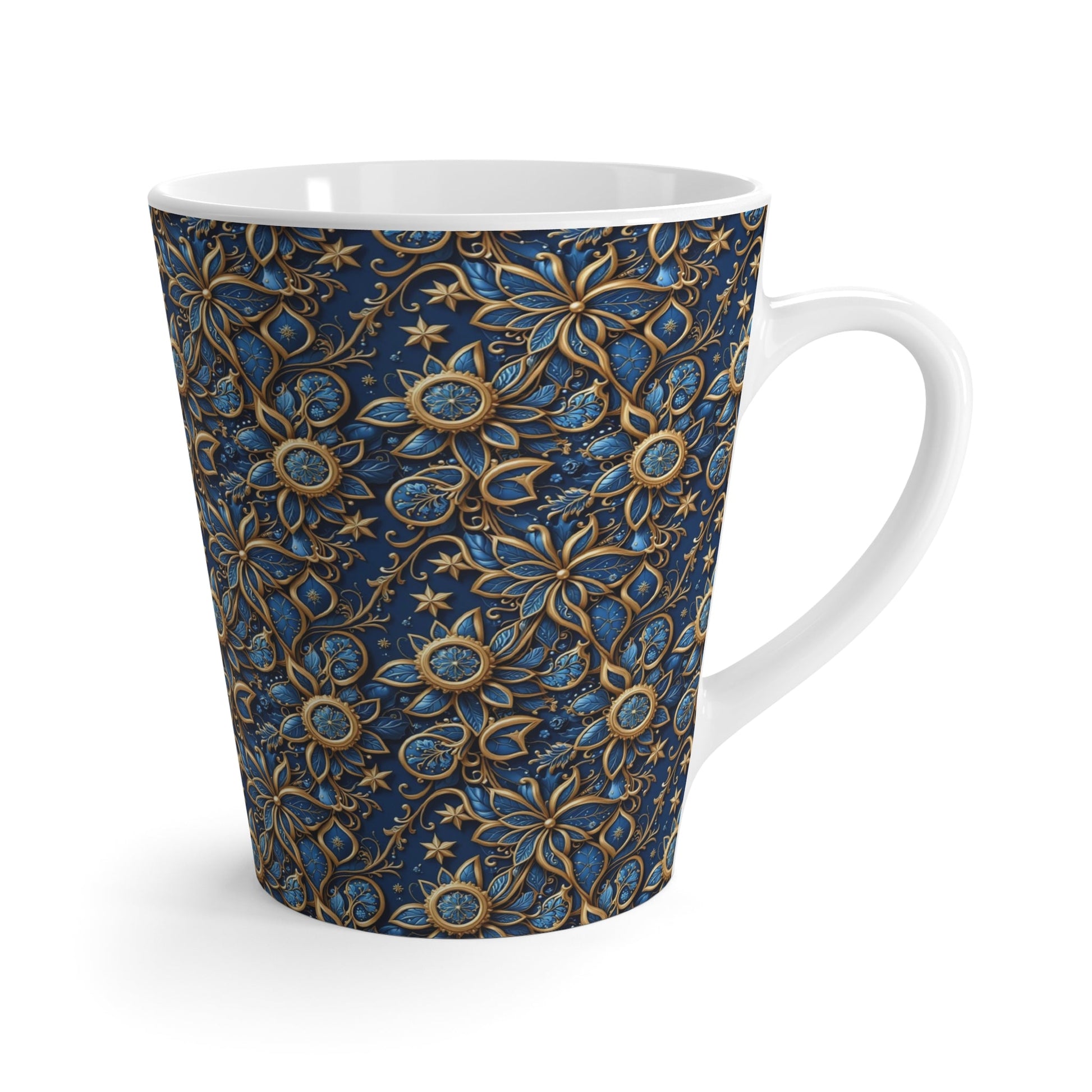 Latte Mug - Coffee Blue Christmas Design - Gift for Coffee Lovers - NY GIftcraft