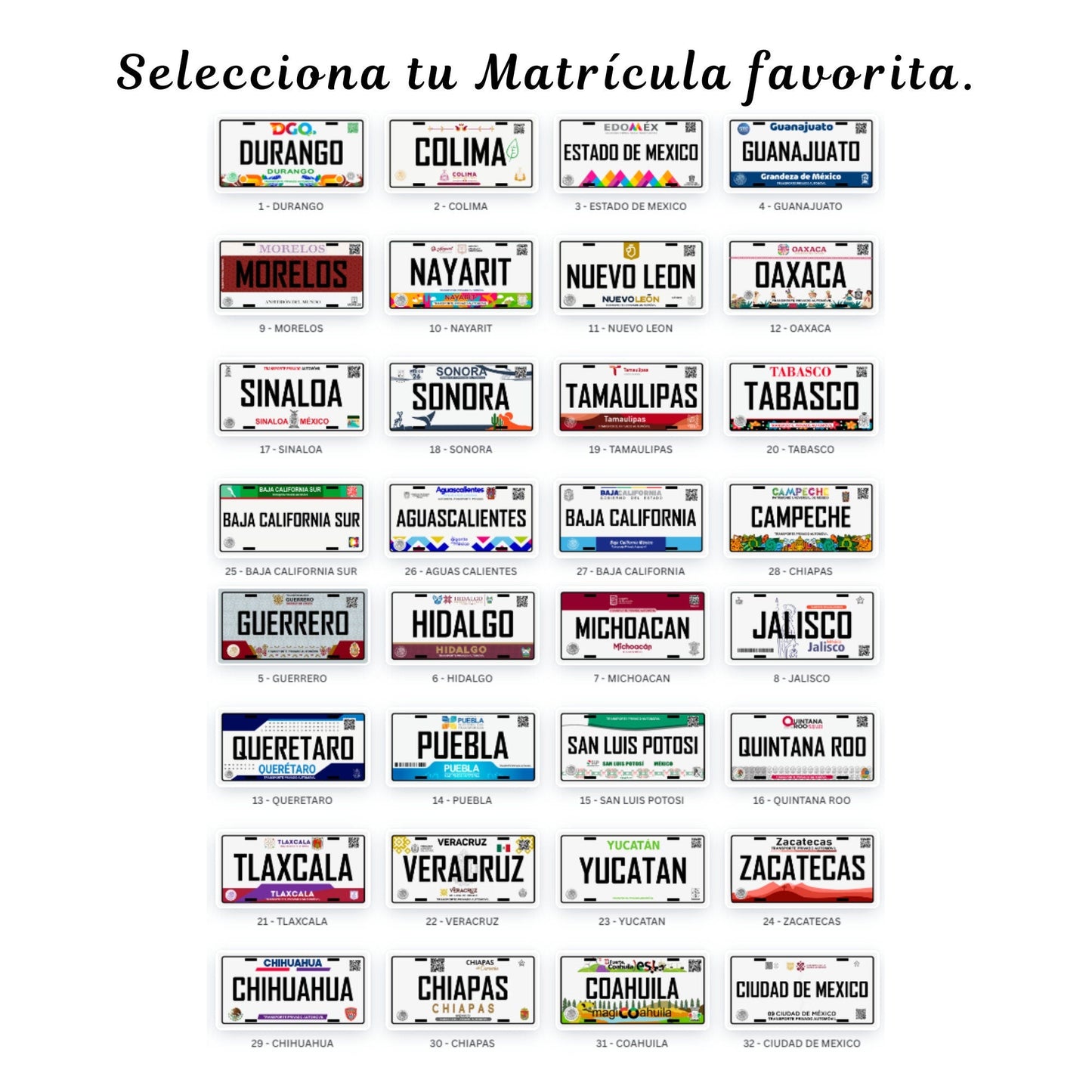 Mexico Decorative Car license Plate, US standard size 12 x 6 in. - NY GIftcraft