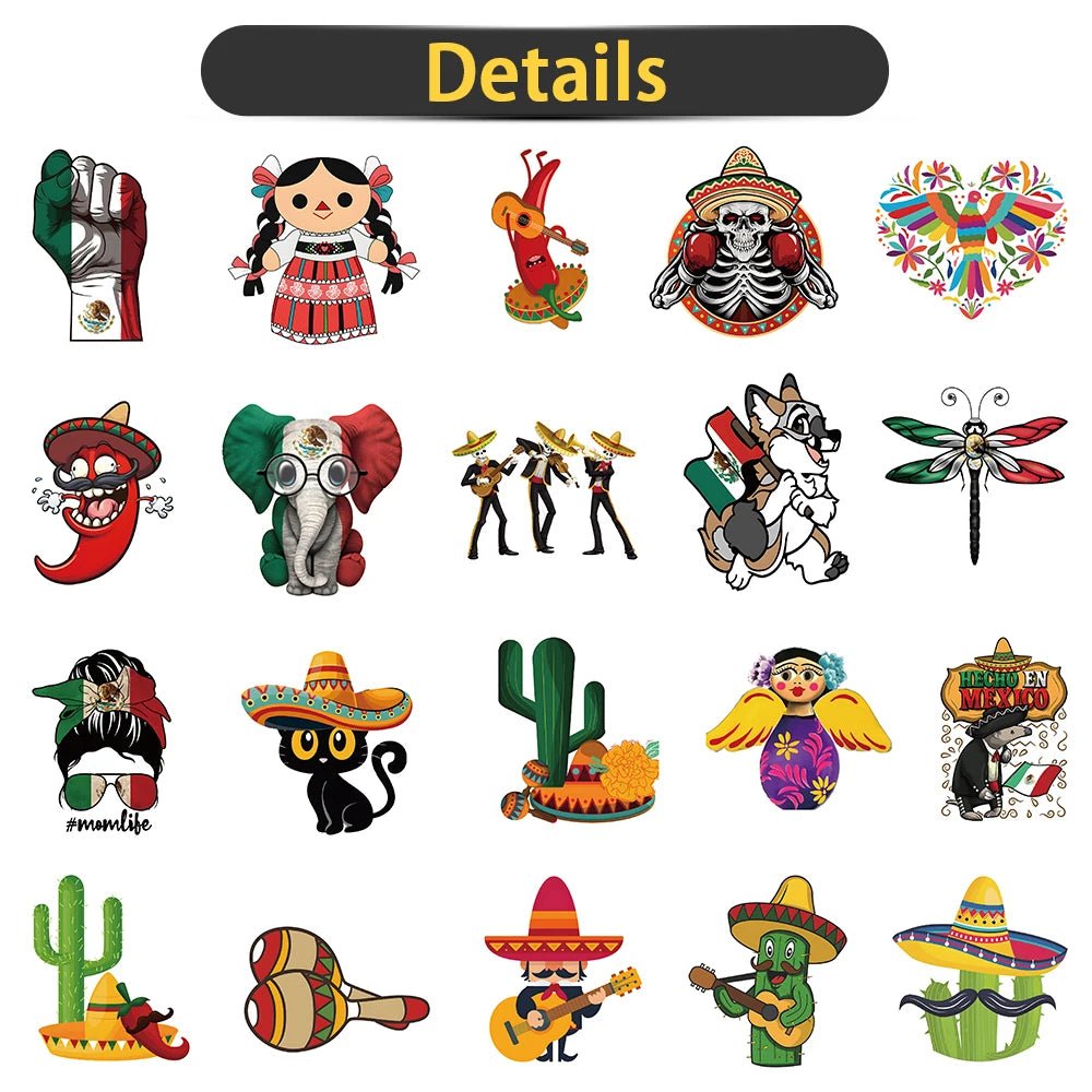 Mexico Stickers for Skateboard Laptop Guitar Luggage Bike Phone Scrapbooking Classic Decor Decals - NY GIftcraft