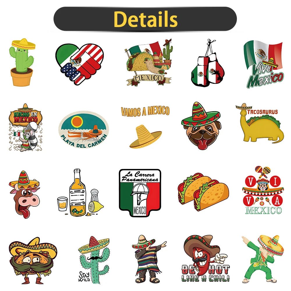 Mexico Stickers for Skateboard Laptop Guitar Luggage Bike Phone Scrapbooking Classic Decor Decals - NY GIftcraft